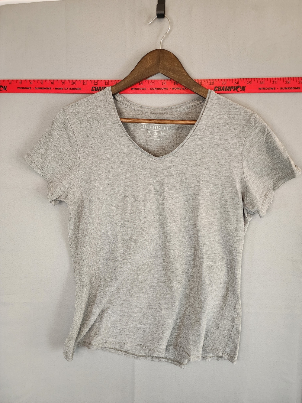 Atmosphere Light Gray V-Neck Short Sleeve Tee